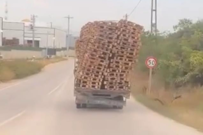 Bursa'da tehlikeli taşımacılık kamerada