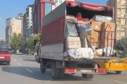 Bursa'da yürekleri ağza getiren tehlikeli taşımacılık