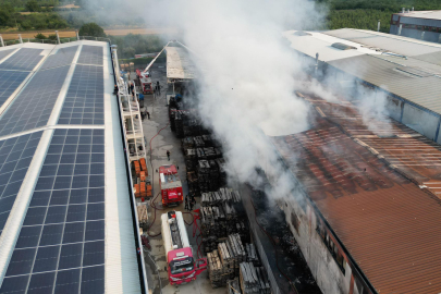 Bursa'daki yangının boyutu dron ile görüntülendi