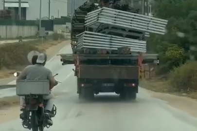 Bursa'da tehlikeli taşımacılık kamerada